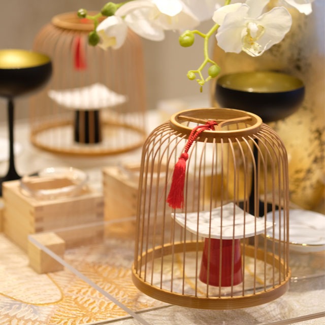 角型高台珍味皿　黒