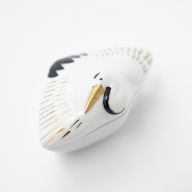 有田焼　染錦舞鶴蓋付珍味