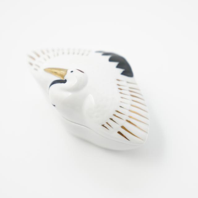 有田焼　染錦舞鶴蓋付珍味