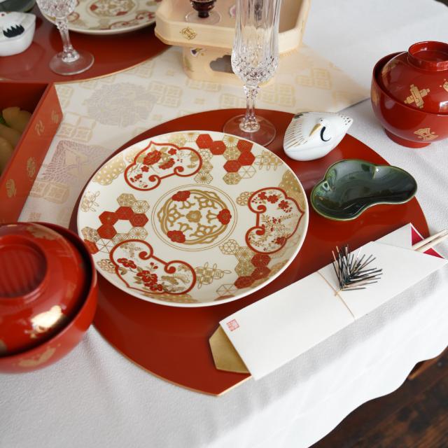 有田焼　染錦舞鶴蓋付珍味