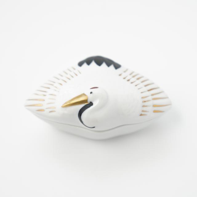 有田焼　染錦舞鶴蓋付珍味