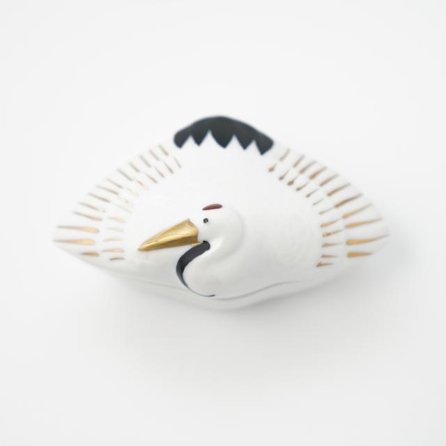 有田焼　染錦舞鶴蓋付珍味