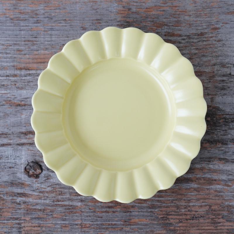 耐熱 色釉輪花取皿（イエロー）