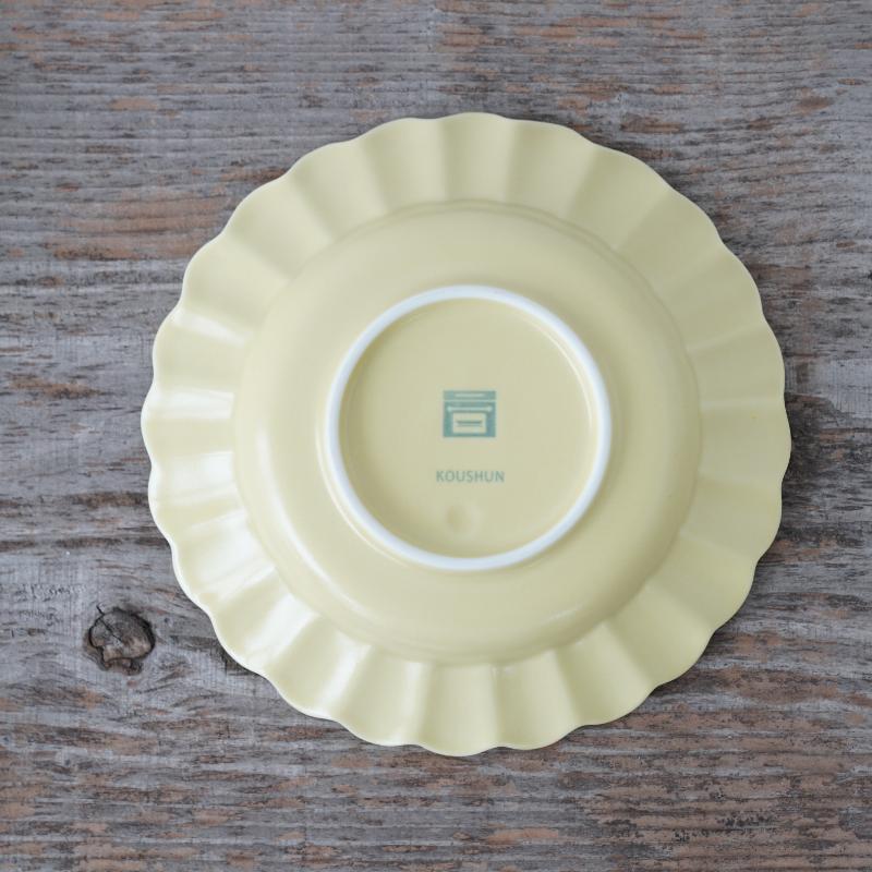 耐熱 色釉輪花取皿（イエロー）