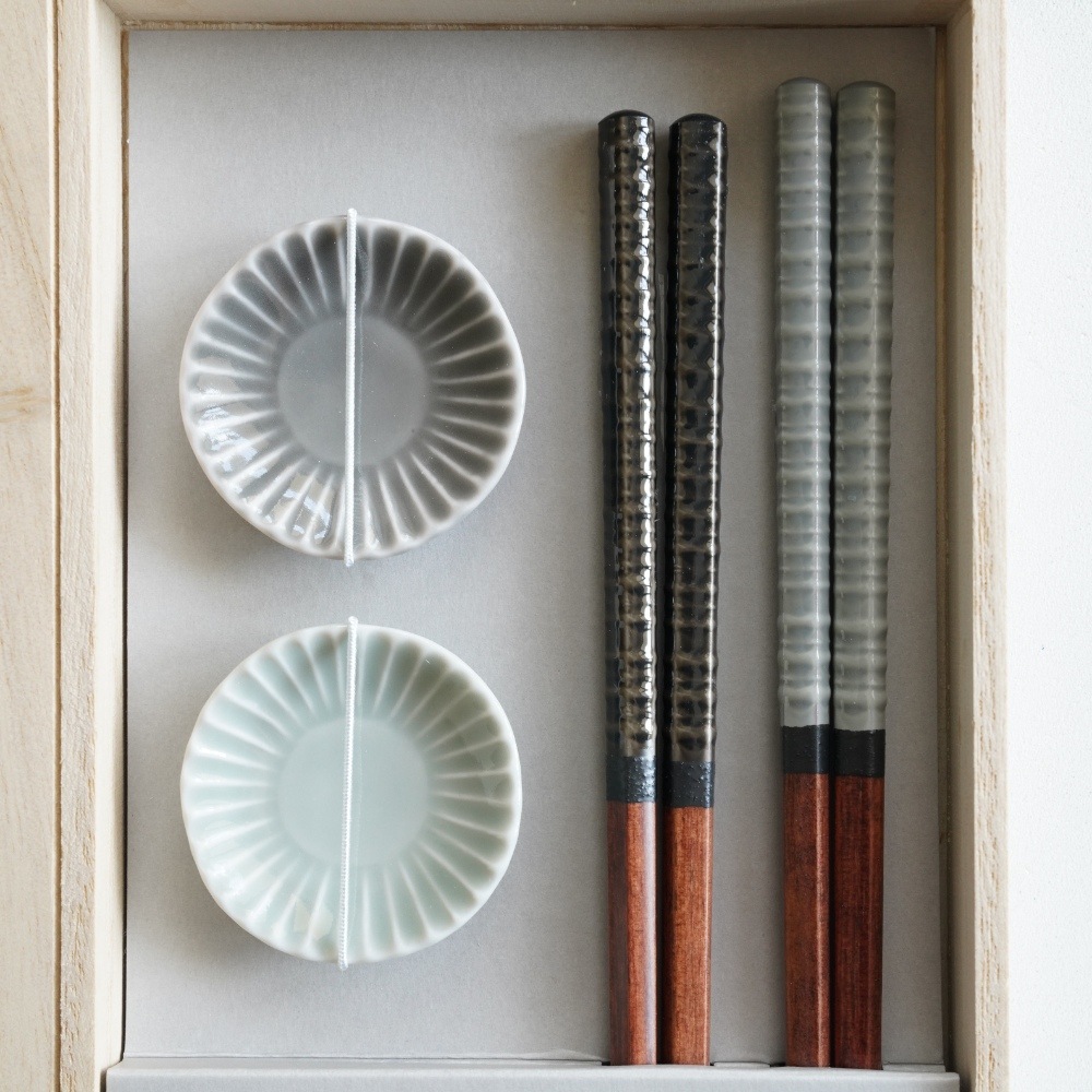 hitoishi ZENセット グレー／ライトグレー (木箱入り)