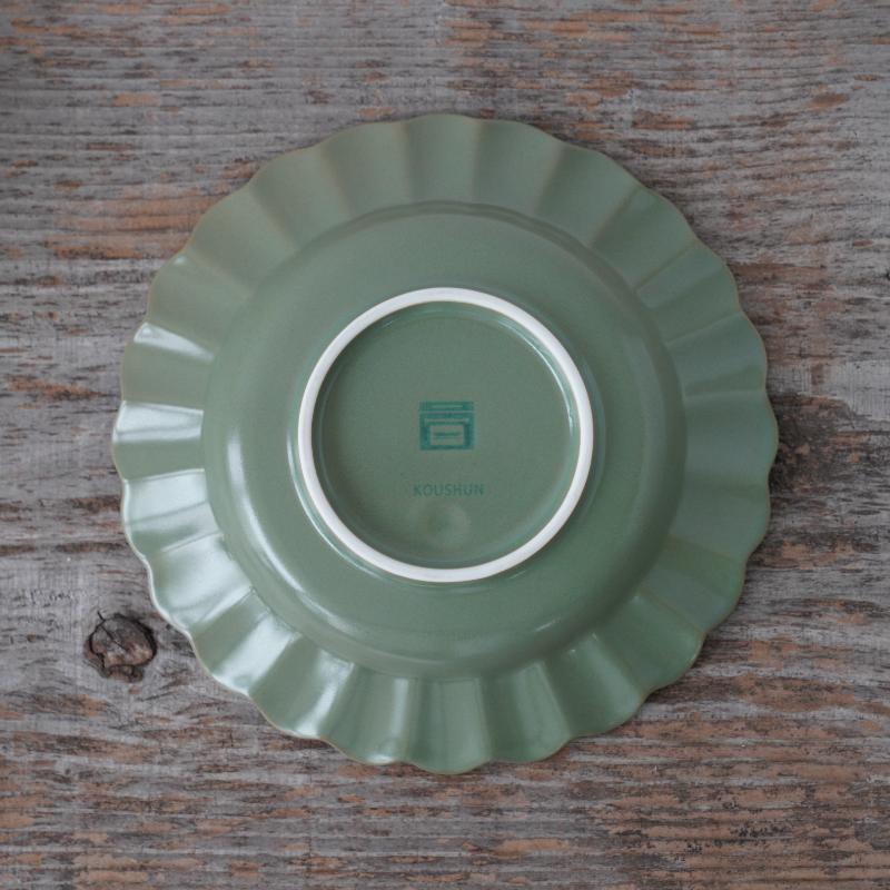 耐熱 色釉輪花取皿（グリーン）