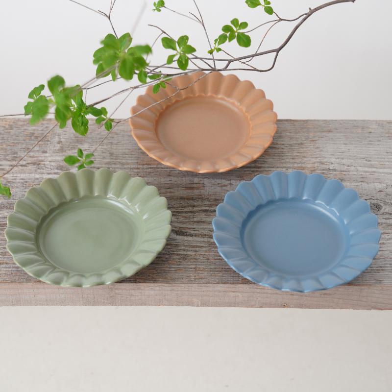 耐熱 色釉輪花取皿（グリーン）