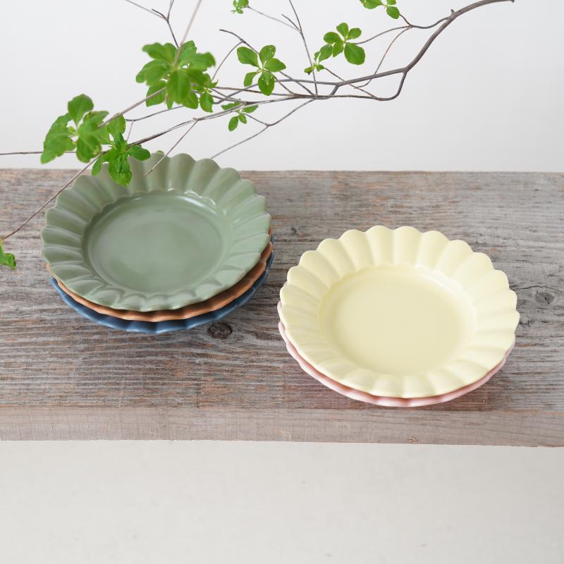 耐熱 色釉輪花取皿（グリーン）