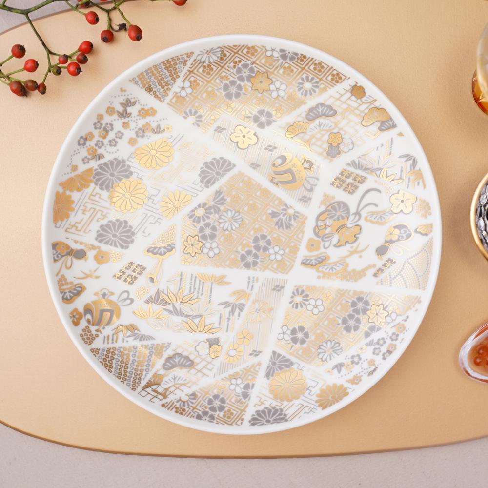 金菊花菱7号皿｜ 四季折々のおしゃれな和食器通販サイト FOURGRACE