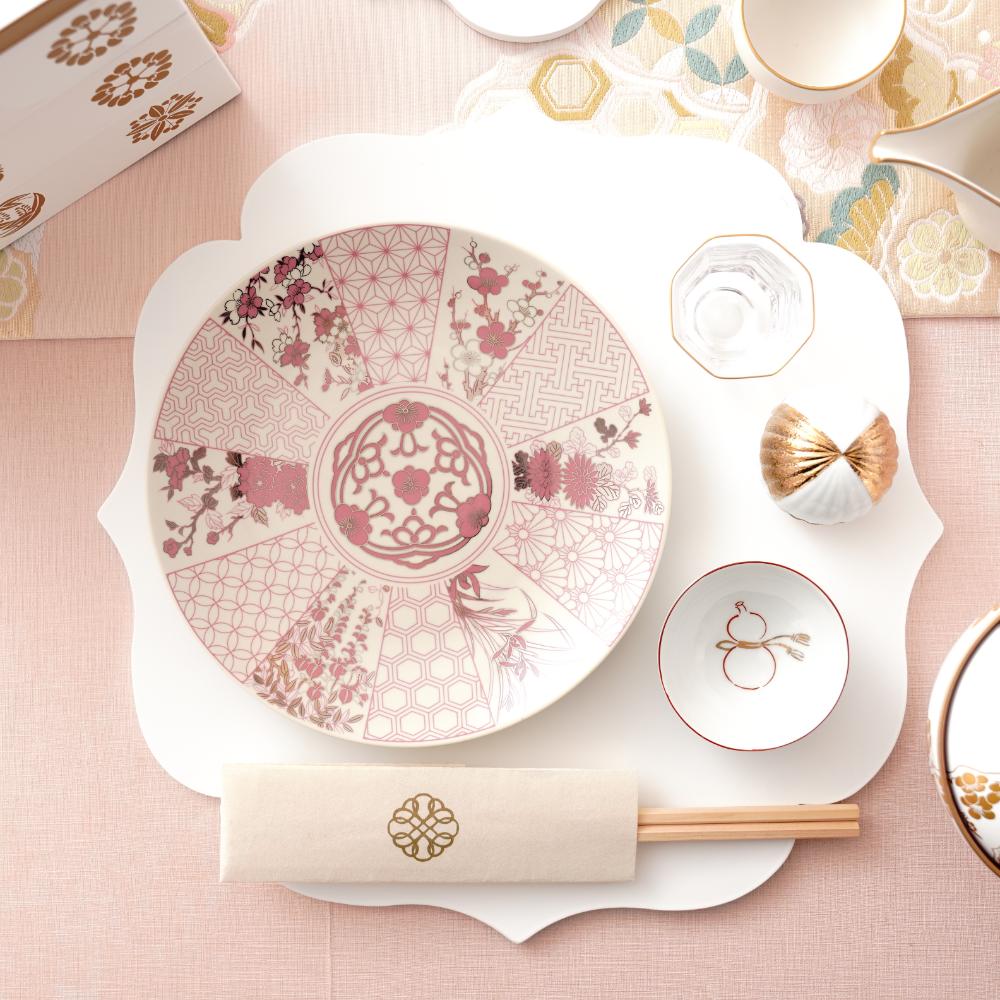 越前漆器 葵花折敷 白 FOURGRACEオリジナル｜ 四季折々のおしゃれな和