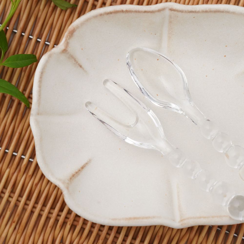 ガラスデザート スプーンフォークセット