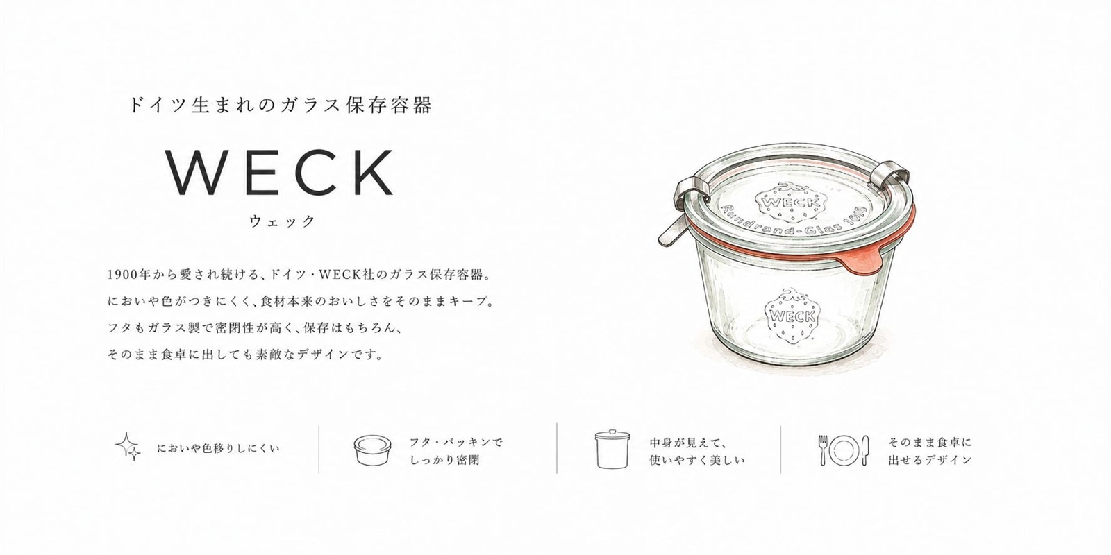 WECK チューリップ370 （ゴムパッキン・クリップセット）｜ 四季折々の