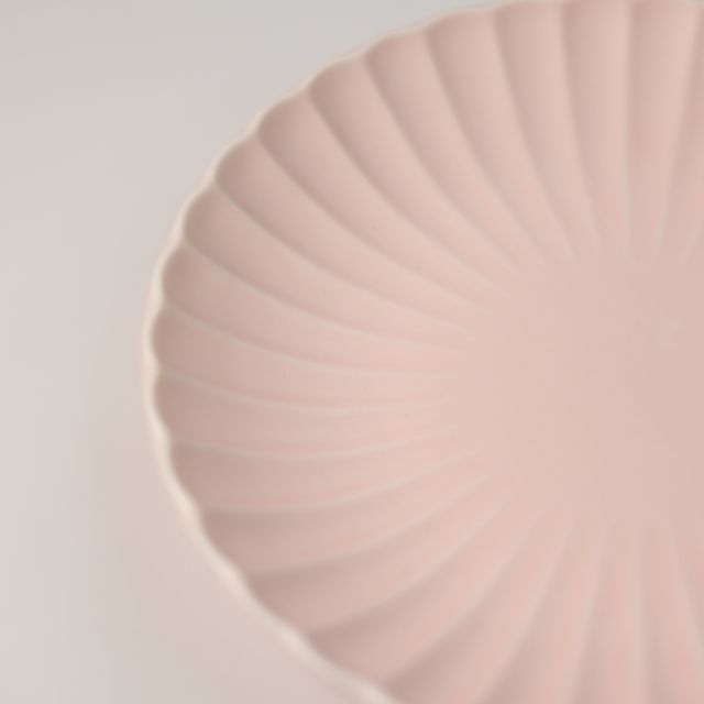 桜色　菊型　丸皿　16.5ｃｍ　桜色　