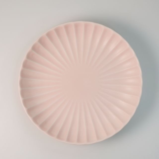 桜色　菊型　丸皿　16.5ｃｍ　桜色　