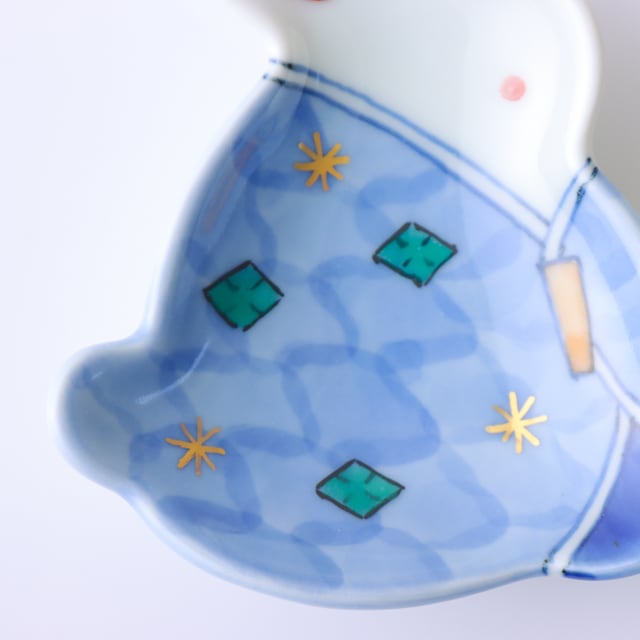 有田焼　菱地紋男雛　うさぎ豆小皿