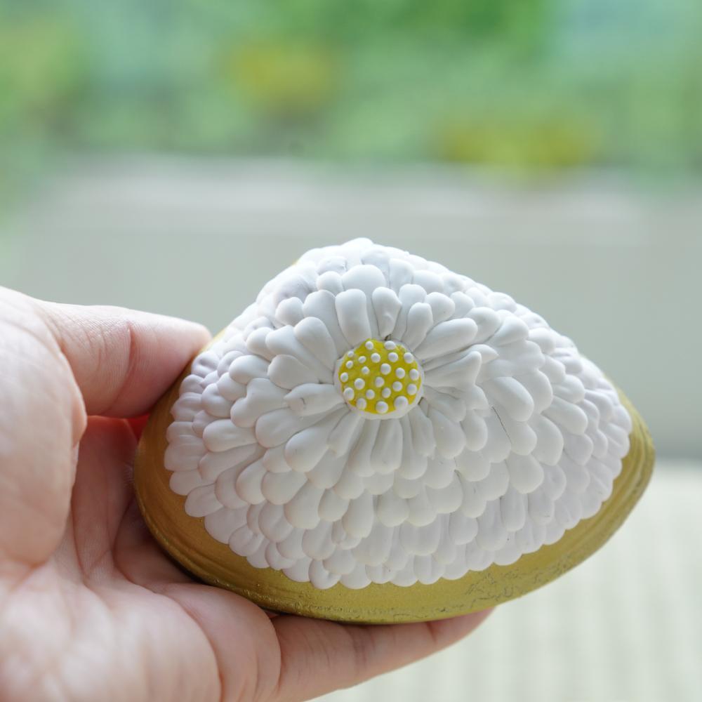 【今期完売】菊の置上蛤香合 大サイズ 3枚目