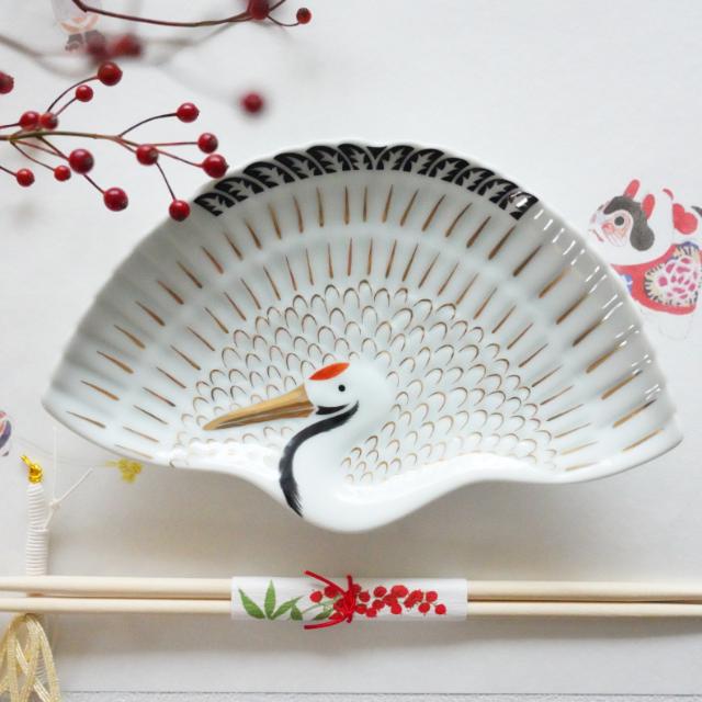 有田焼　錦鶴絵鶴型銘々皿