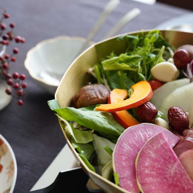 燕三条　真鍮　八角槌目鍋　