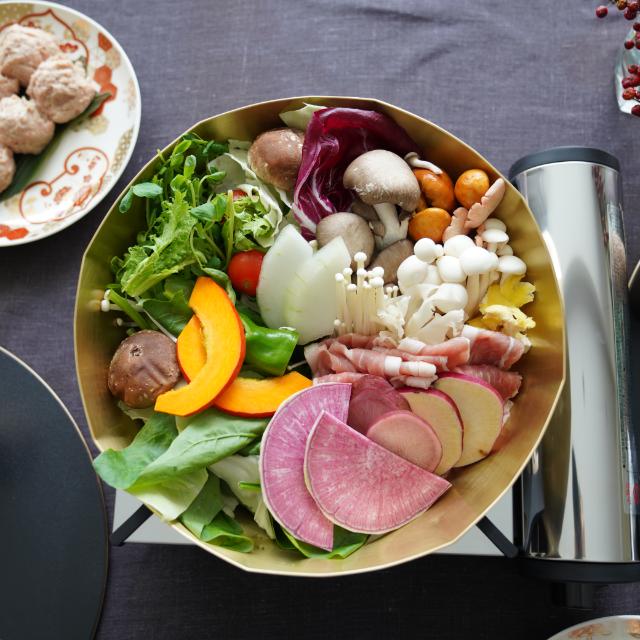 燕三条　真鍮　八角槌目鍋　