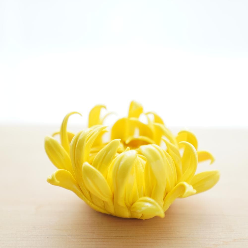 菊飾り(お香立て)黄色