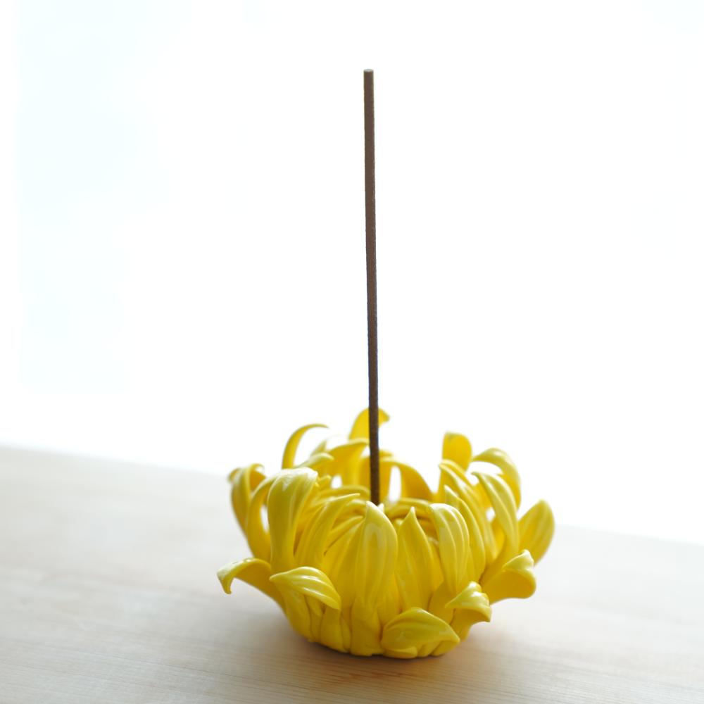 菊飾り(お香立て)黄色