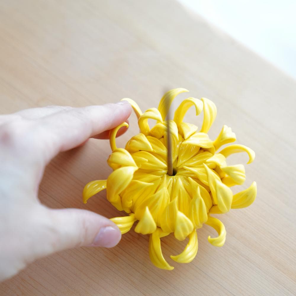 菊飾り(お香立て)黄色