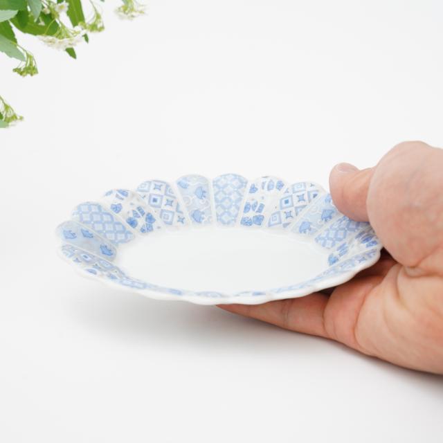 花離宮ブルー楕円皿小（化粧箱入）