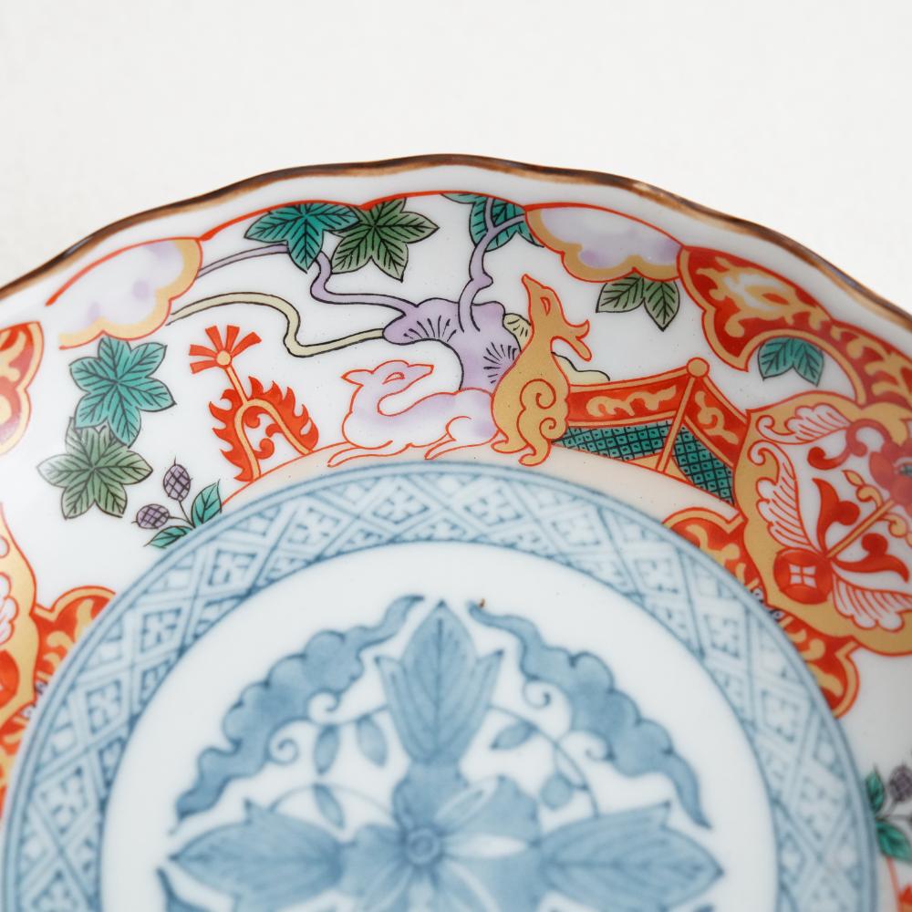 鹿絵祥瑞赤 中皿