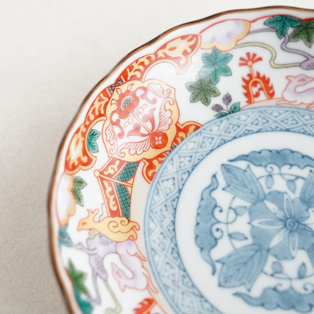 鹿絵祥瑞赤 中皿