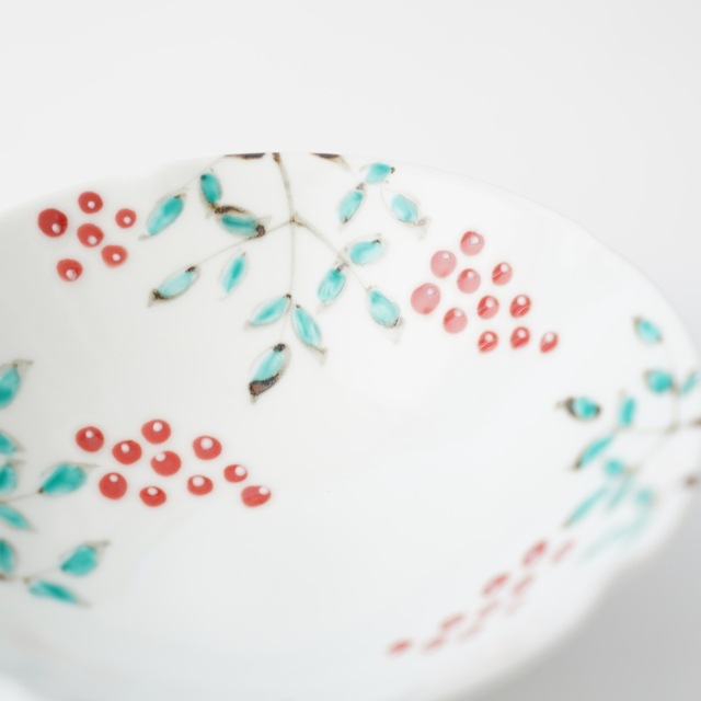 伊万里焼 染錦南天文 五方押鉢 ｜ 四季折々のおしゃれな和食器通販