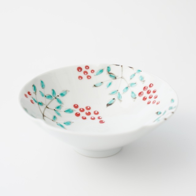 伊万里焼 染錦南天文 五方押鉢 ｜ 四季折々のおしゃれな和食器通販