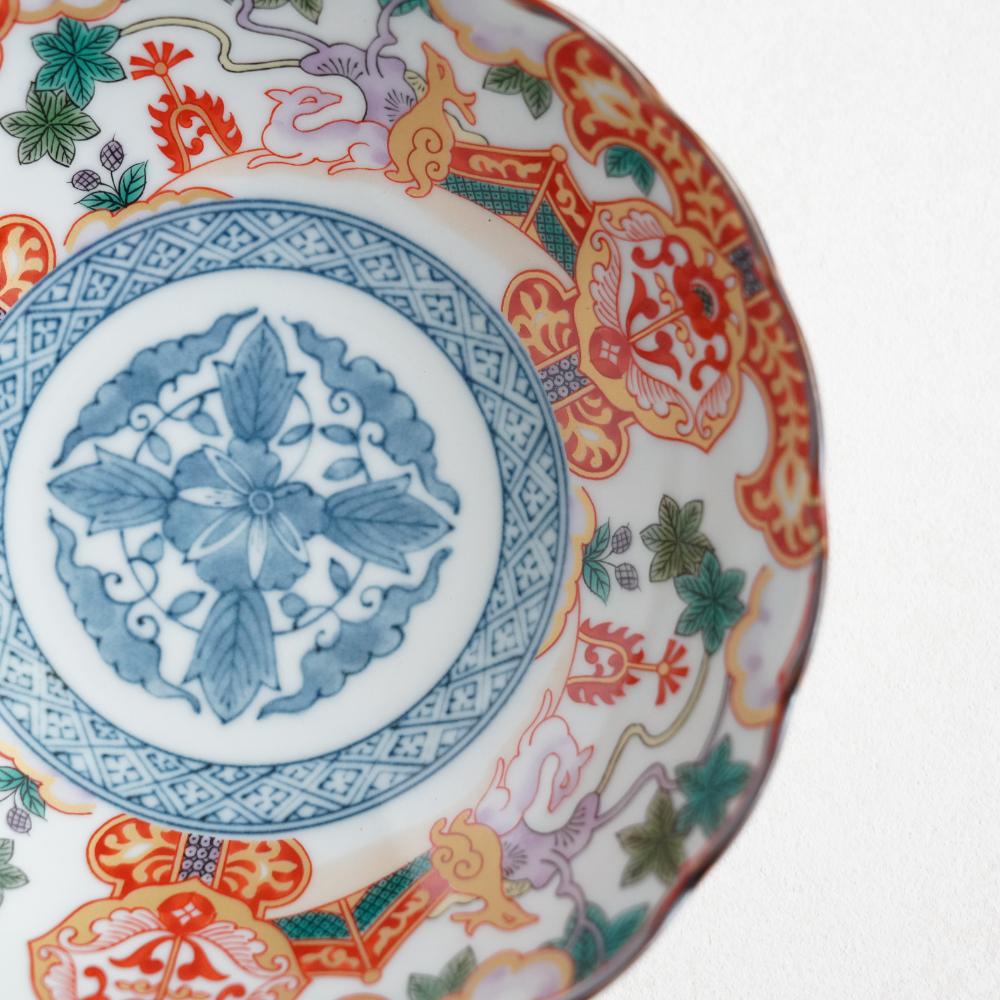 鹿絵祥瑞赤 煮物鉢