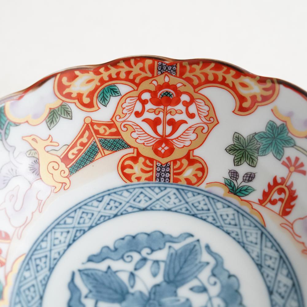 鹿絵祥瑞赤 煮物鉢