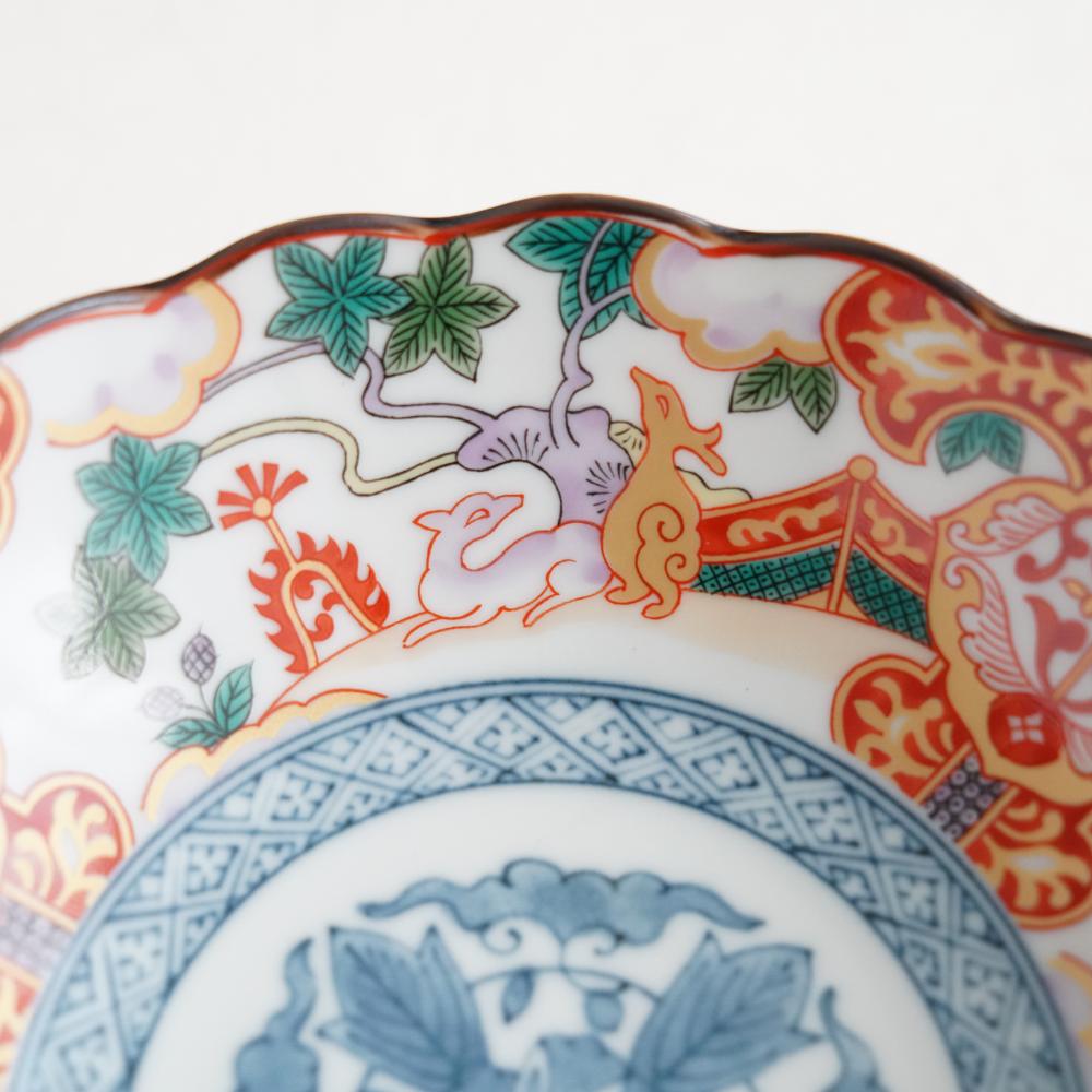 鹿絵祥瑞赤 煮物鉢