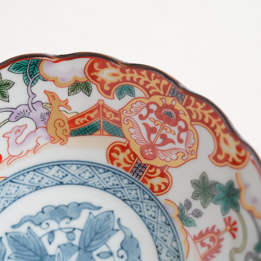 鹿絵祥瑞赤 煮物鉢