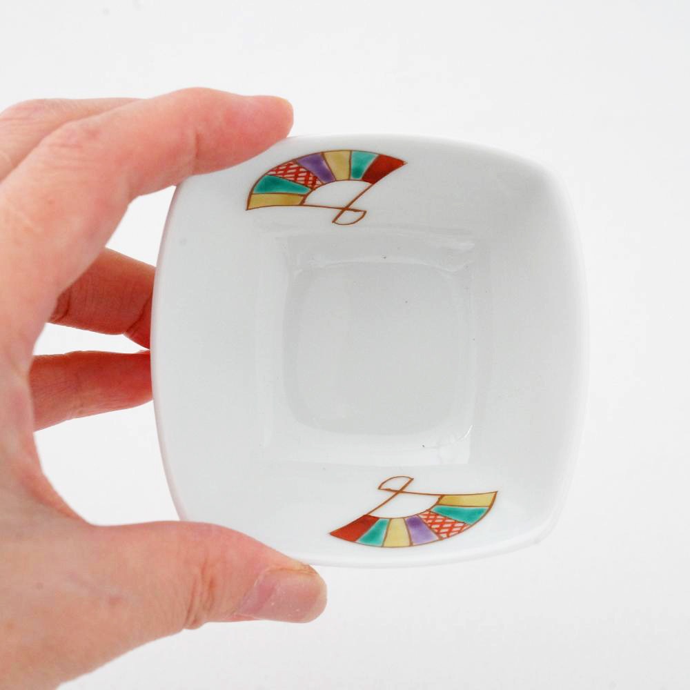 色絵扇　角小付