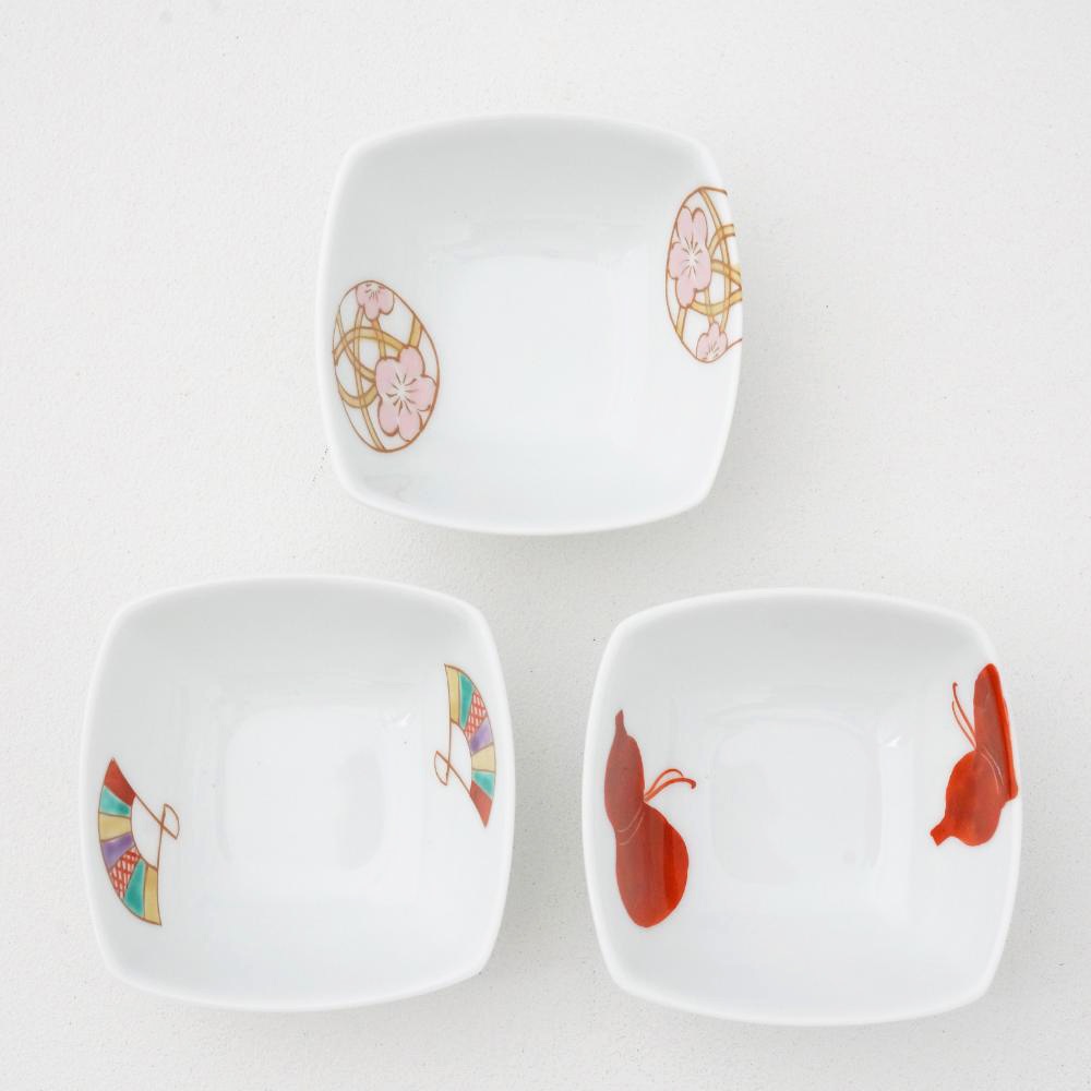 赤絵ひさご 角小付｜ 四季折々のおしゃれな和食器通販サイト FOURGRACE