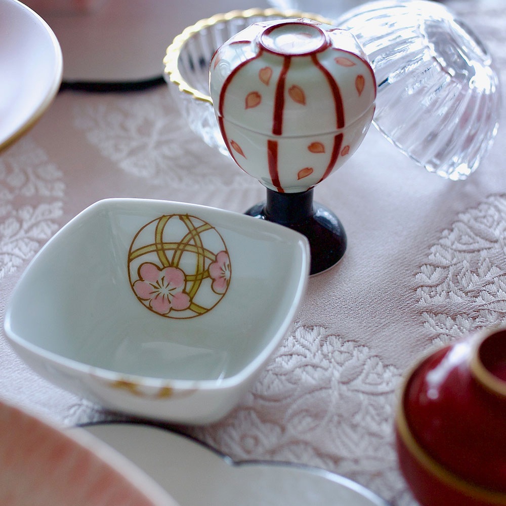 花てまり（桃）角小付