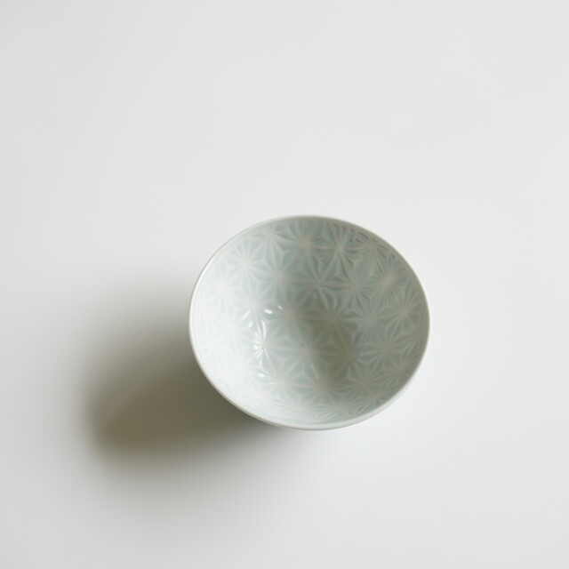 波佐見焼　麻の葉（ブルー）ボウルS　５個セット