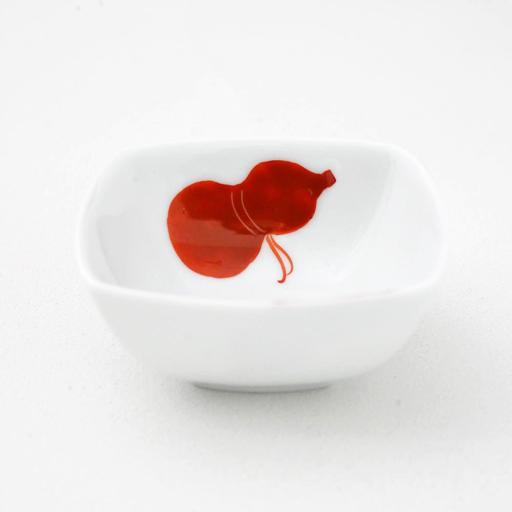 赤絵ひさご　角小付