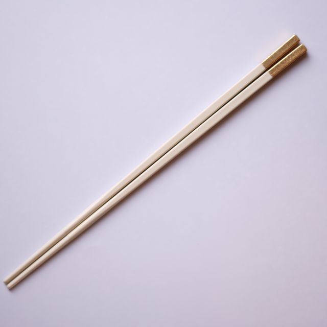 和洋中先丸箸 ２５cm　白/金