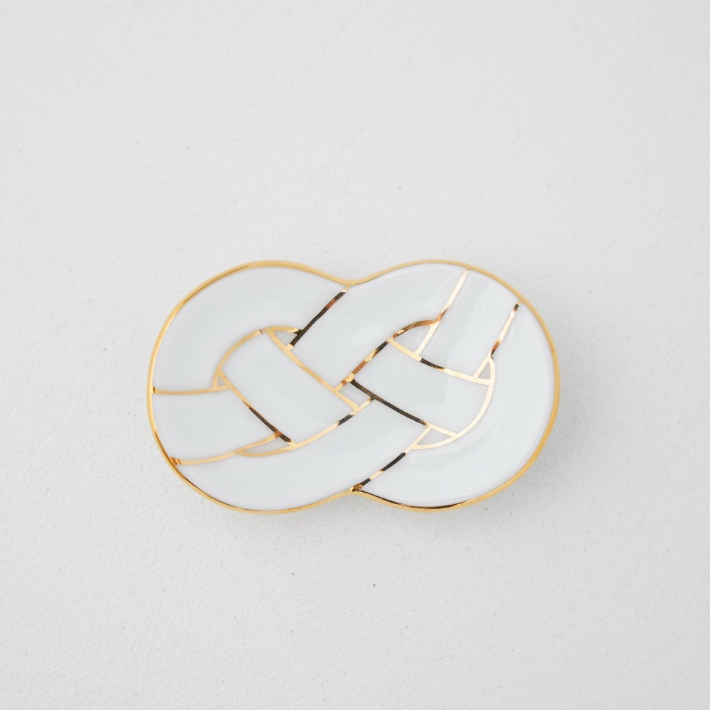 有田焼　金線あわじ結び　箸置