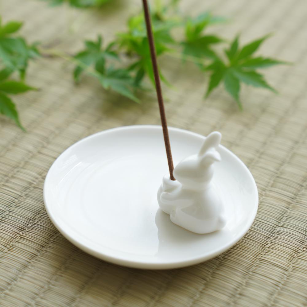 うさぎ お香立て(お皿セット）｜ 四季折々のおしゃれな和食器通販