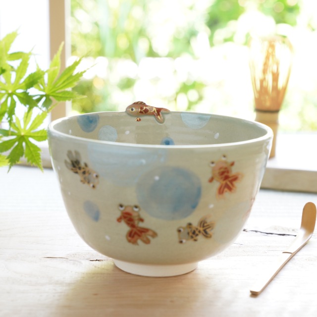 京焼　金魚　小鉢/抹茶椀　(田中陶房)