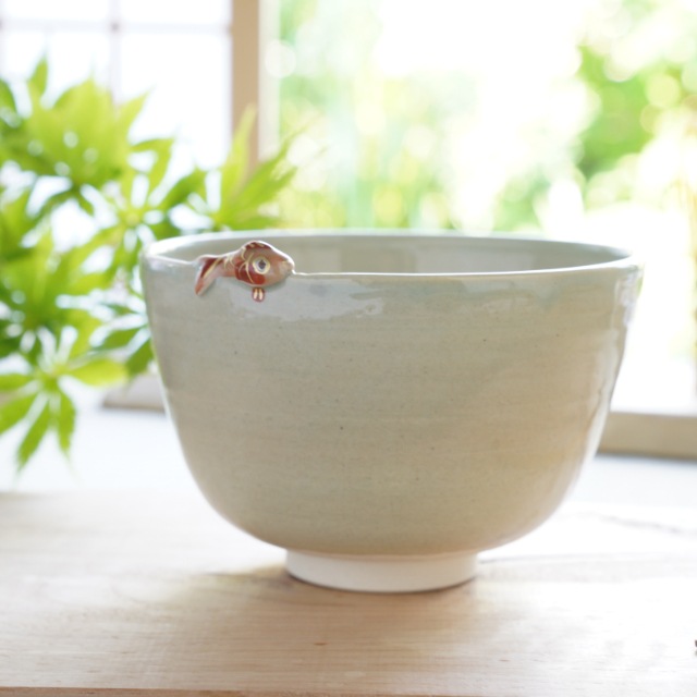 京焼　金魚　小鉢/抹茶椀　(田中陶房)