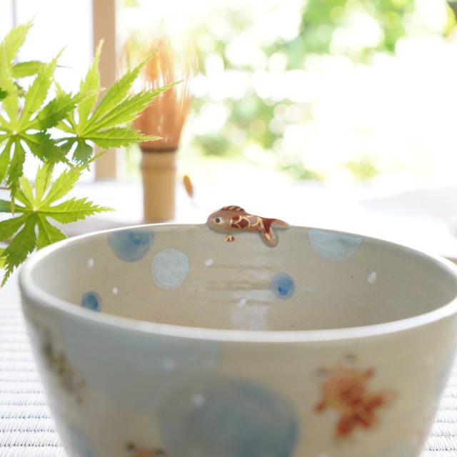 京焼　金魚　小鉢/抹茶椀　(田中陶房)
