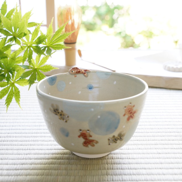 京焼　金魚　小鉢/抹茶椀　(田中陶房)