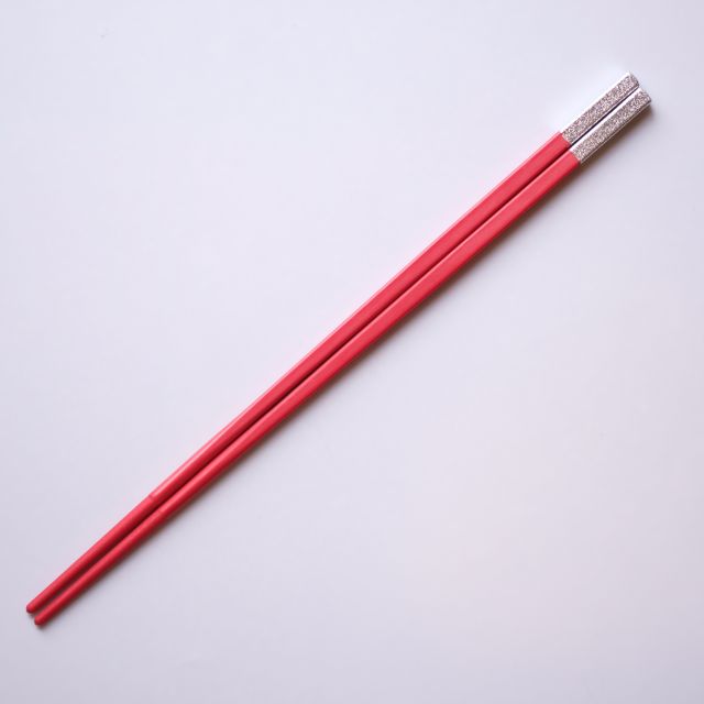 和洋中先丸箸 ２５cm　朱/銀