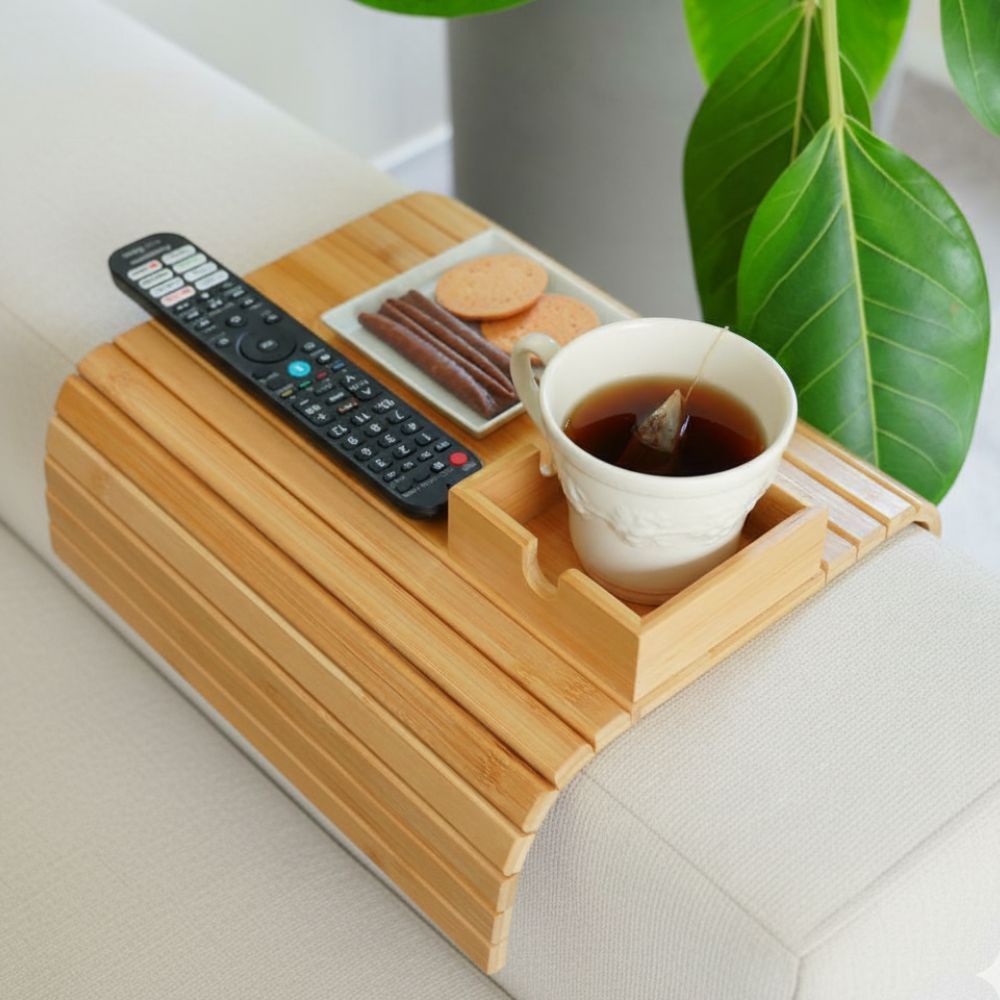 【予約/2月上旬出荷】折り畳み式 木製ソファアームレストレイ