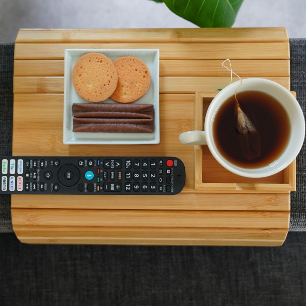 【予約/2月上旬出荷】折り畳み式 木製ソファアームレストレイ